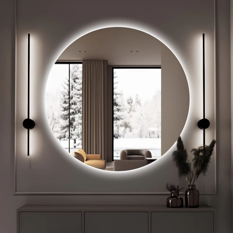 Round Touchless 1200mm LED Mirror - Three Light Temperatures - Image 2