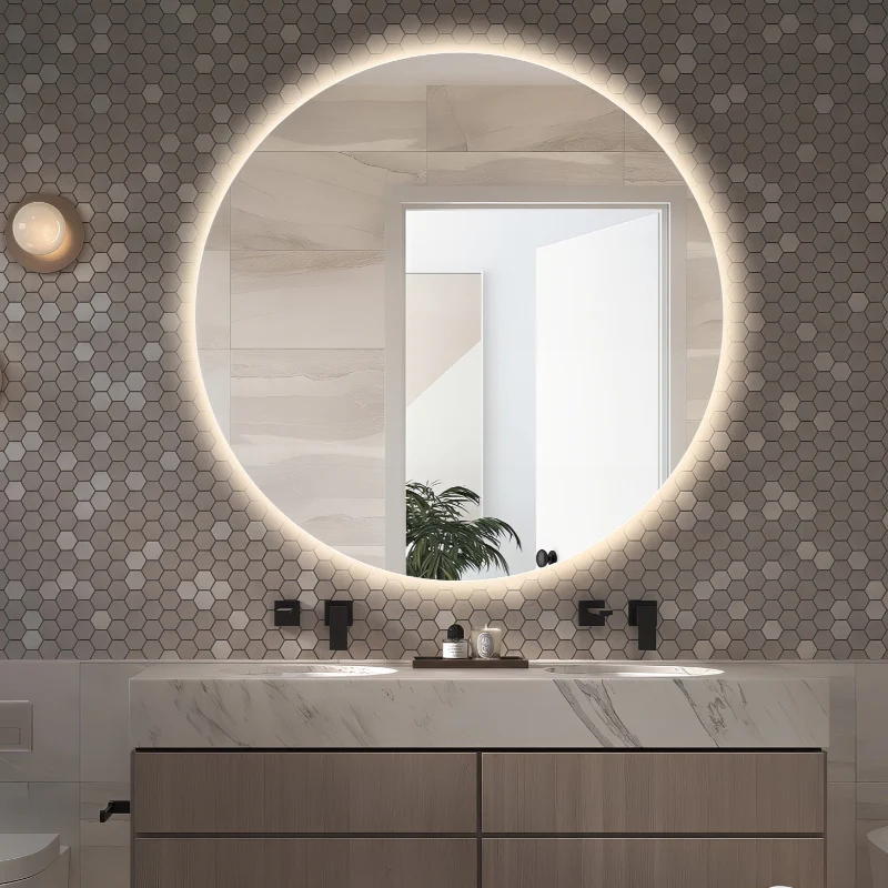 Round Touchless 1200mm LED Mirror - Three Light Temperatures - Image 3