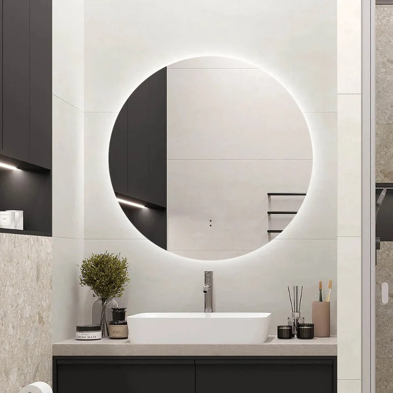 Round Touchless 600mm LED Mirror - Three Light Temperatures - Image 2