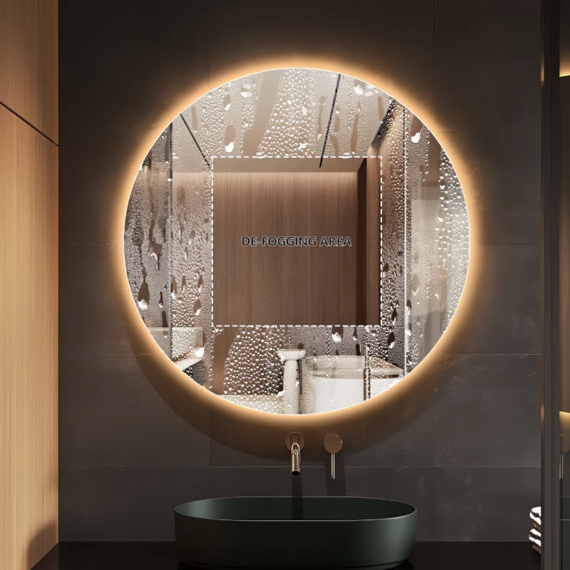 Round Touchless 600mm LED Mirror - Three Light Temperatures - Image 4