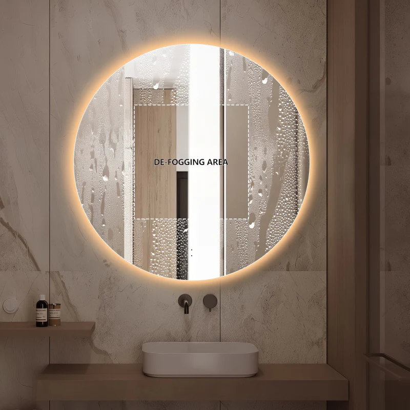 Round Touchless 700mm LED Mirror - Three Light Temperatures - Image 7