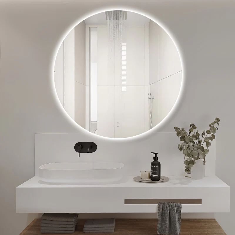 Round Touchless 800mm LED Mirror - Three Light Temperatures - Image 2