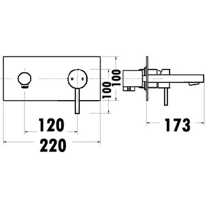 Round Wall Basin Mixer & Bath Spout - Image 2