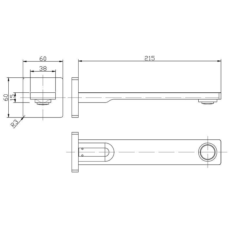 Ruki Black Bath Spout - Image 2