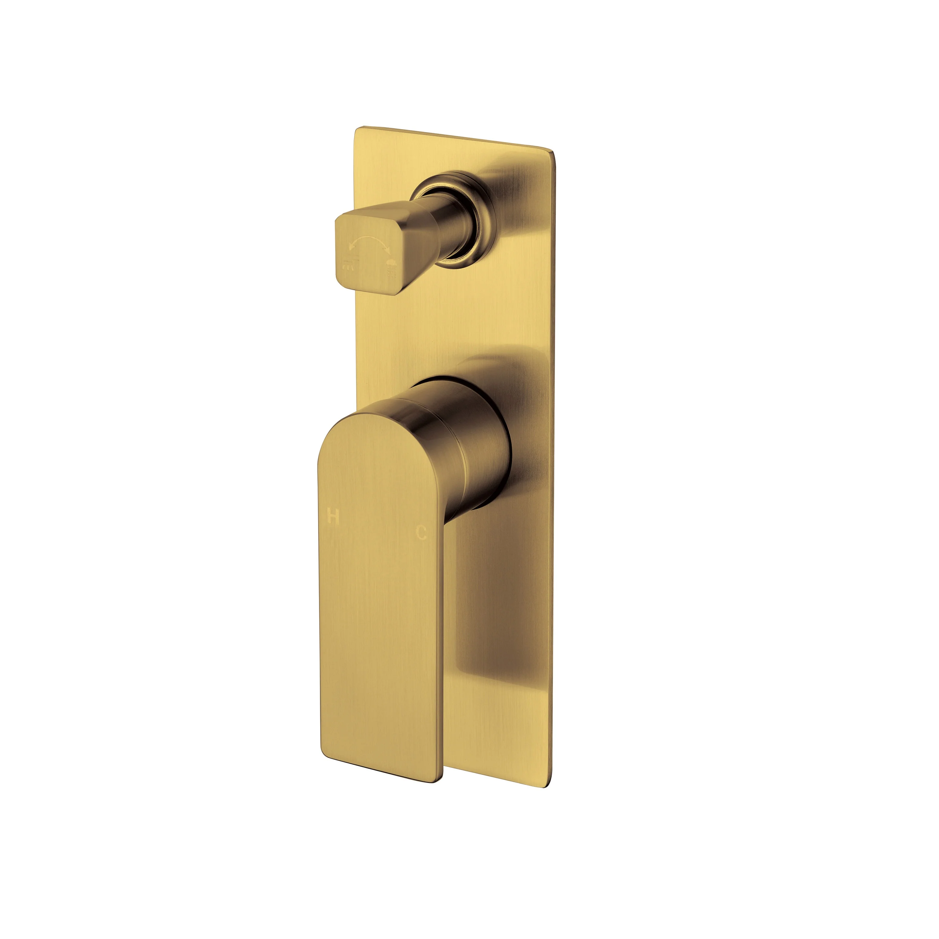 Ruki Brushed Gold Wall Diverter