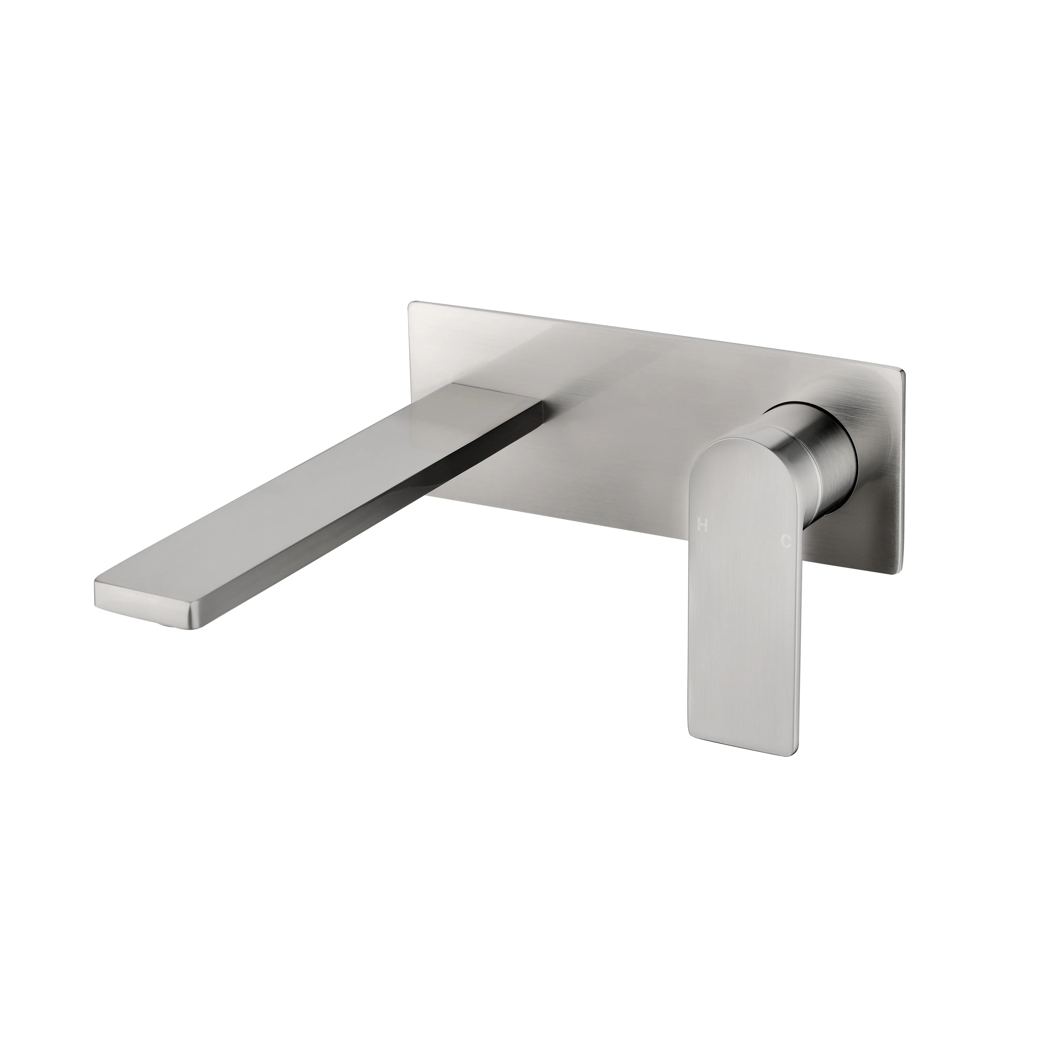 Ruki Brushed Nickel Wall Basin Mixer/Bath Spout