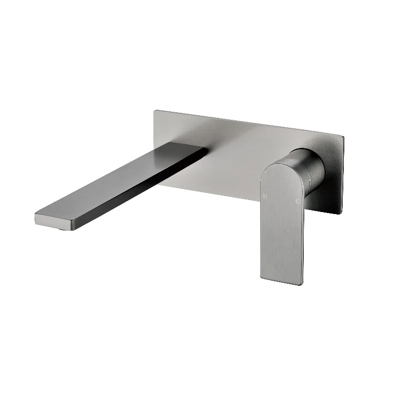 Ruki Gun Metal Wall Basin Mixer/Bath Spout
