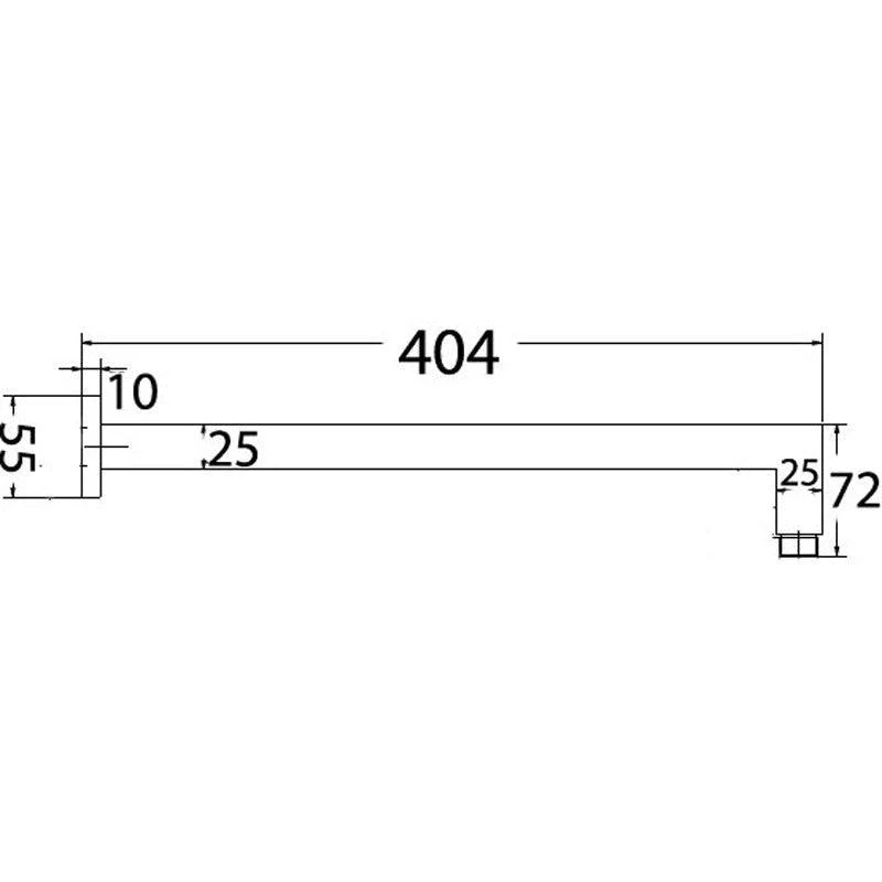 Ruki Square Brushed Nickel 400mm Shower Arm - Image 2