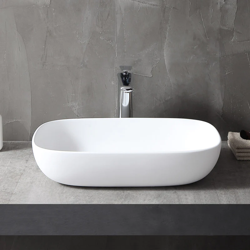 Sava 600mm Solid Surface Stone Above Counter Basin