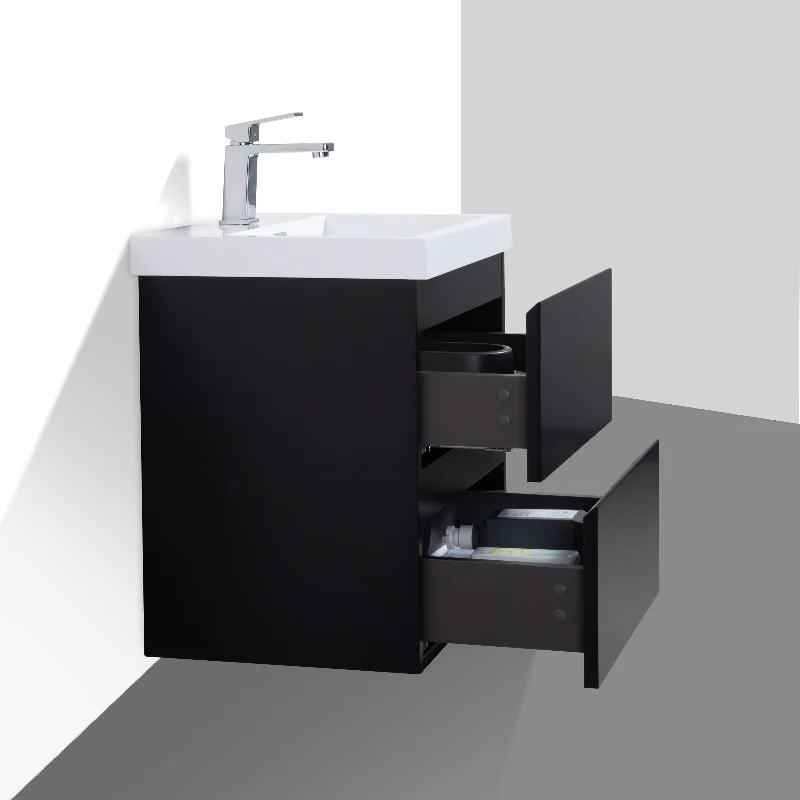 Sella 500mm Ensuite Matte Black Wall Hung Vanity - Image 6