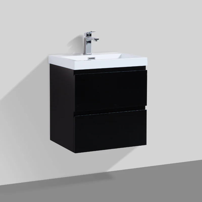 Sella 500mm Ensuite Matte Black Wall Hung Vanity - Image 7