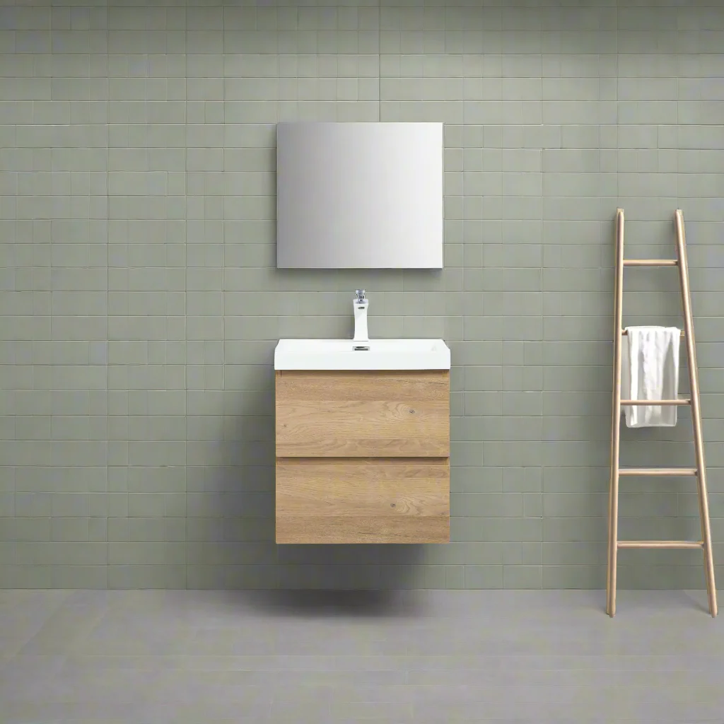 Sella 500mm Ensuite Natural Oak Wall Hung Vanity