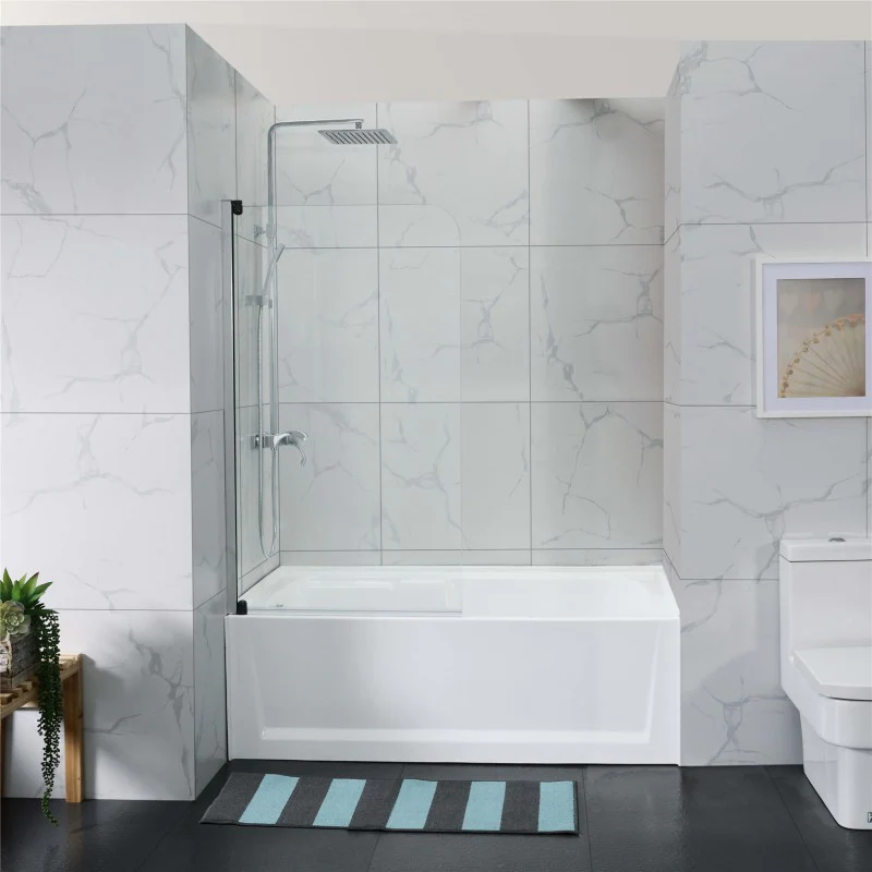 Semi Frameless Pivot Over Bath Screen - Image 3