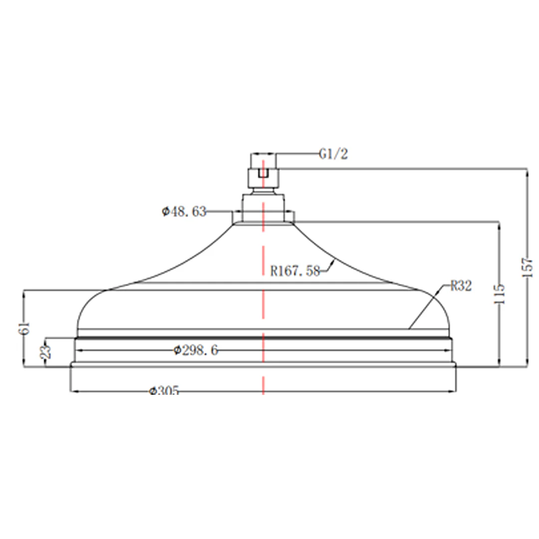 Mica Dusk Bronze Heritage 300mm Shower Head - Image 5