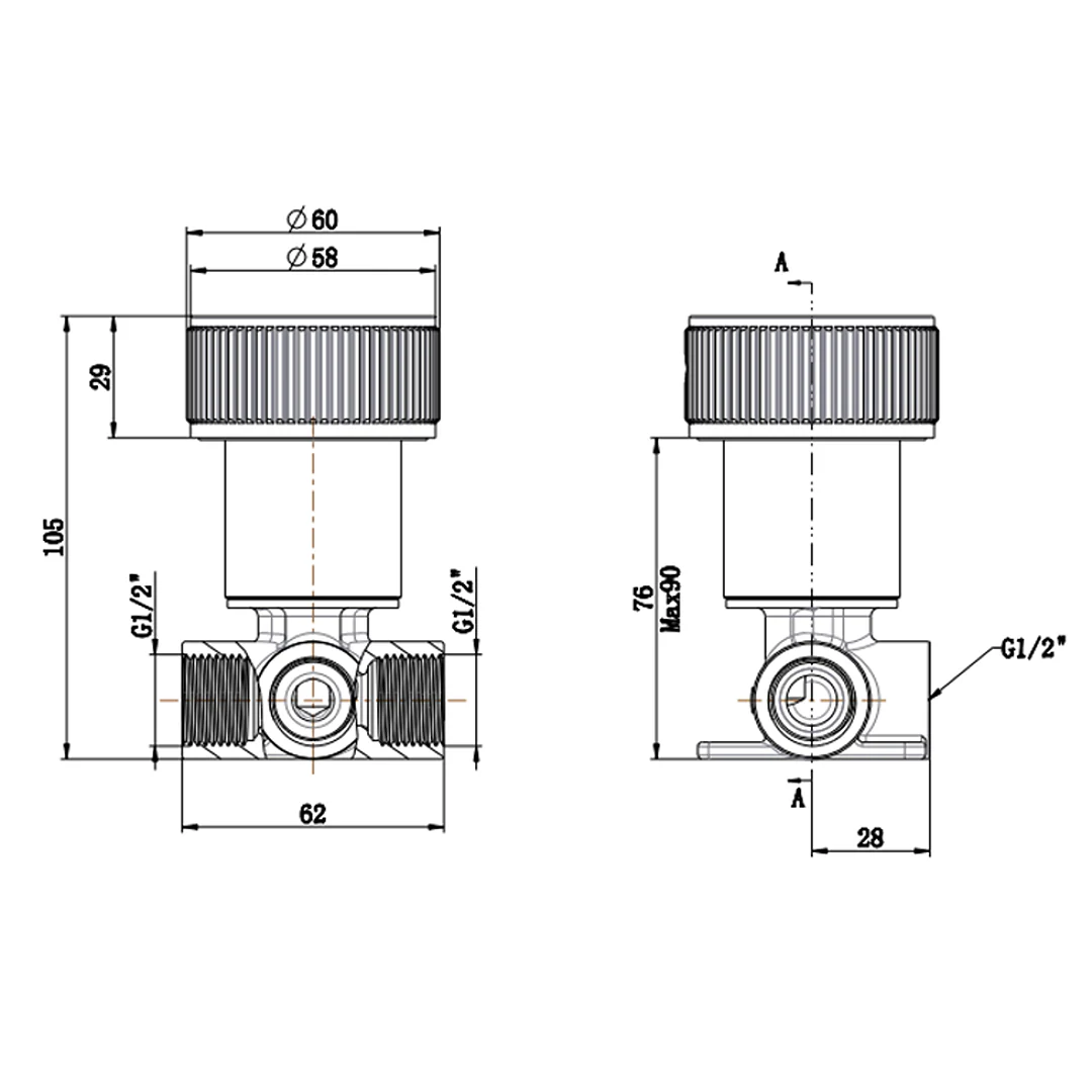 Mica Gun Metal Fluted Progressive Shower Mixer - Image 4