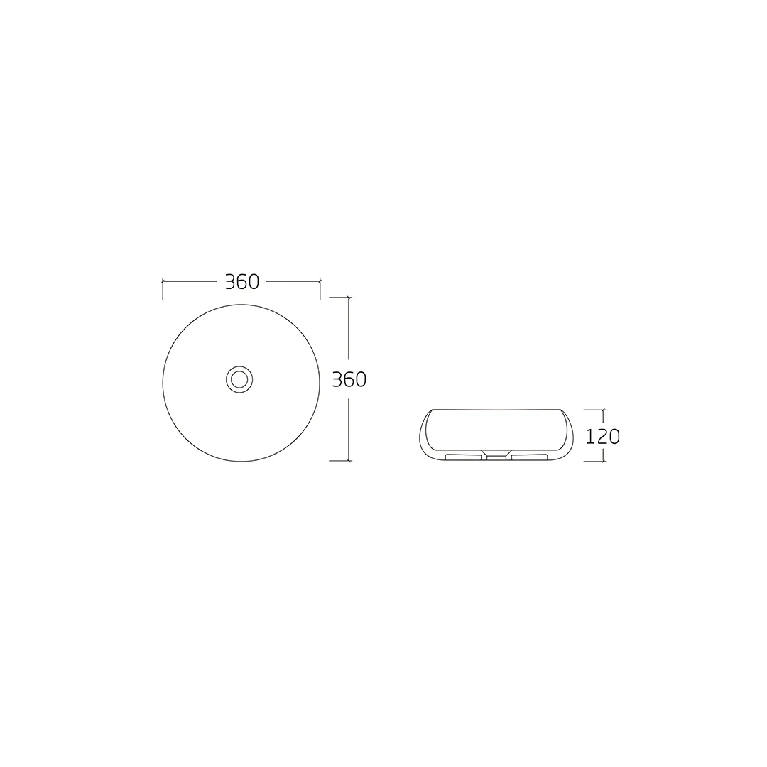 Sibel 360 Gloss White Round Above Counter Basin - Image 2