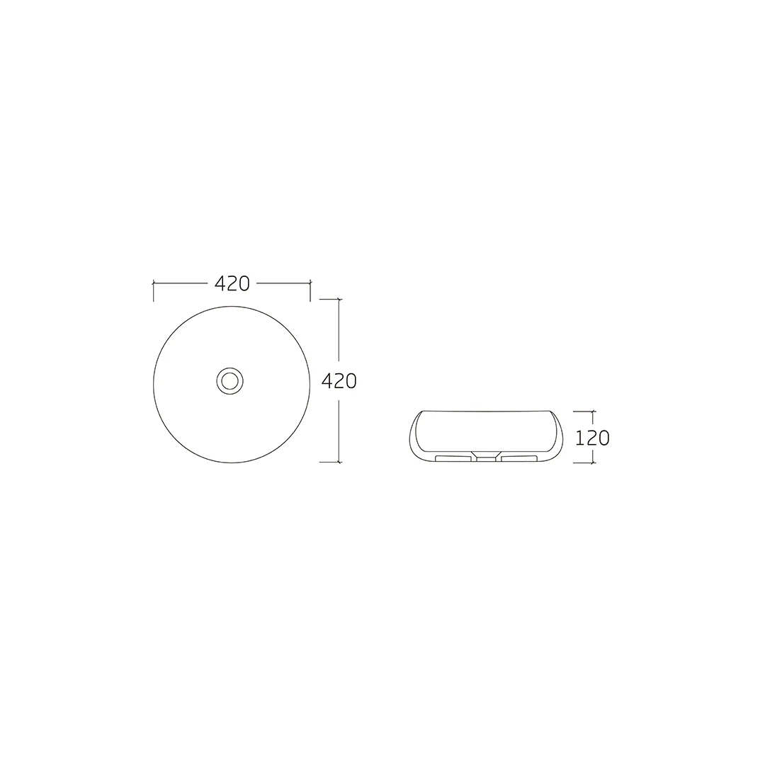 Sibel 420 Matte White Round Above Counter Basin - Image 2