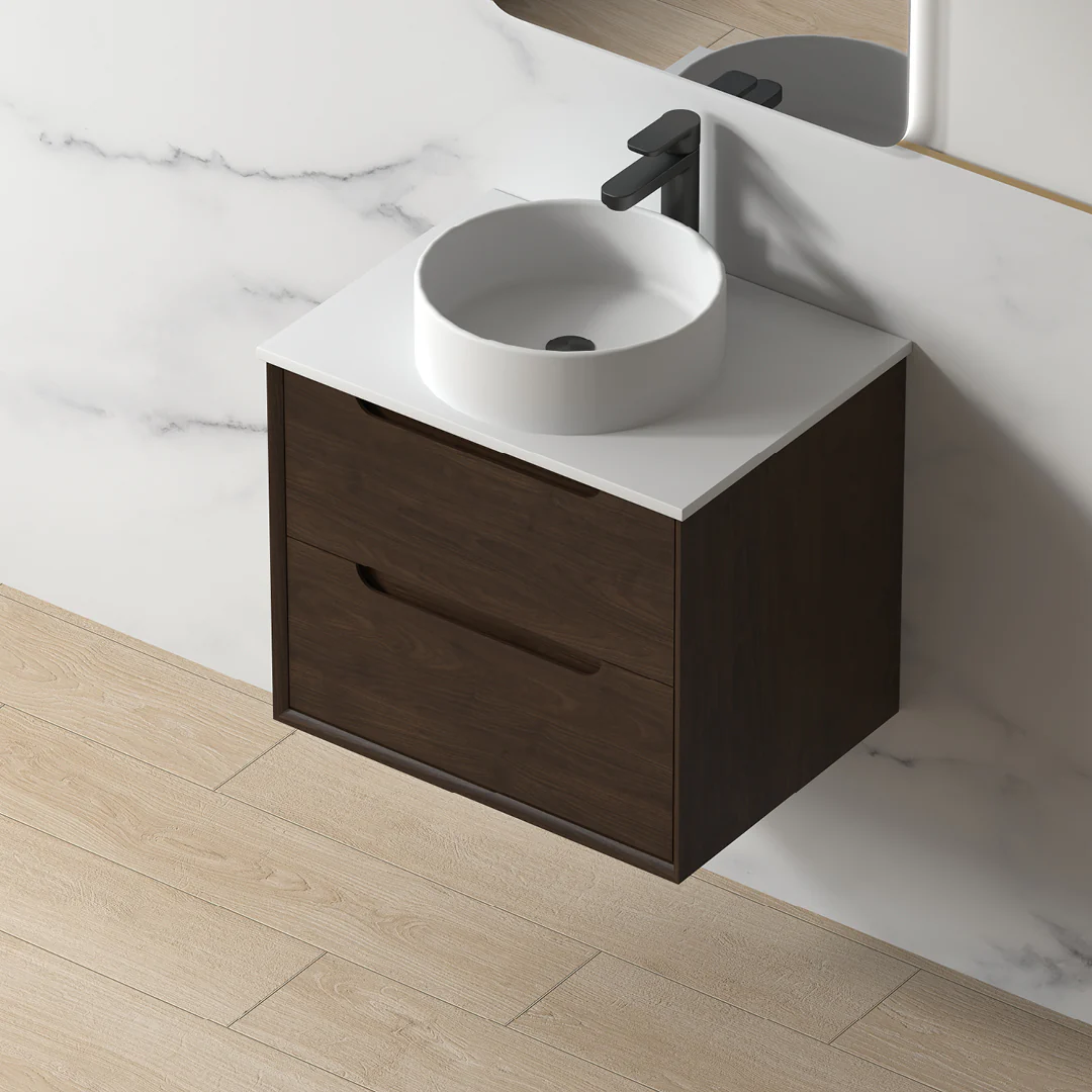 Solena 600mm Alder Walnut Hung Vanity - Image 2