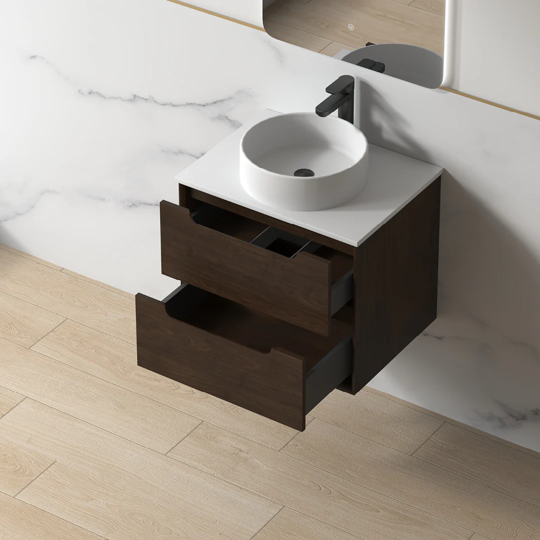 Solena 600mm Alder Walnut Hung Vanity - Image 3
