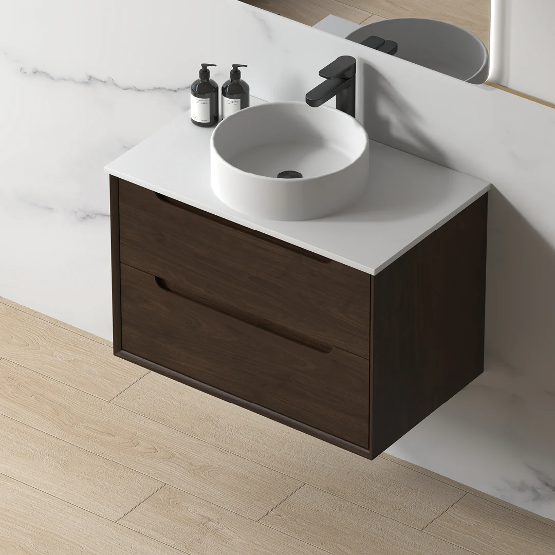 Solena 750mm Alder Walnut Hung Vanity - Image 2