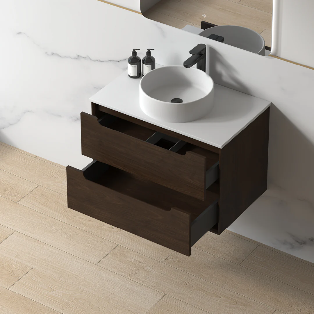 Solena 750mm Alder Walnut Hung Vanity - Image 3