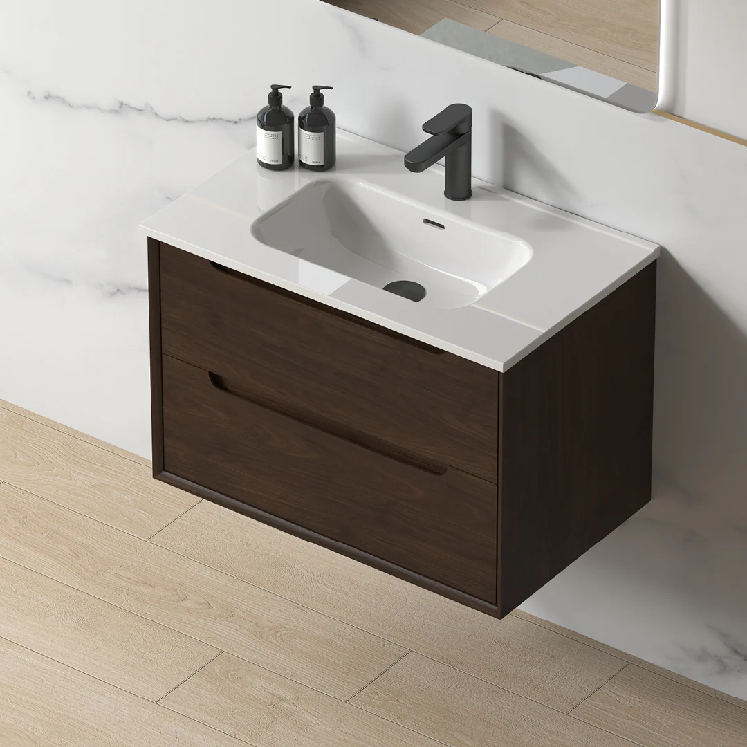 Solena 750mm Alder Walnut Hung Vanity - Image 4