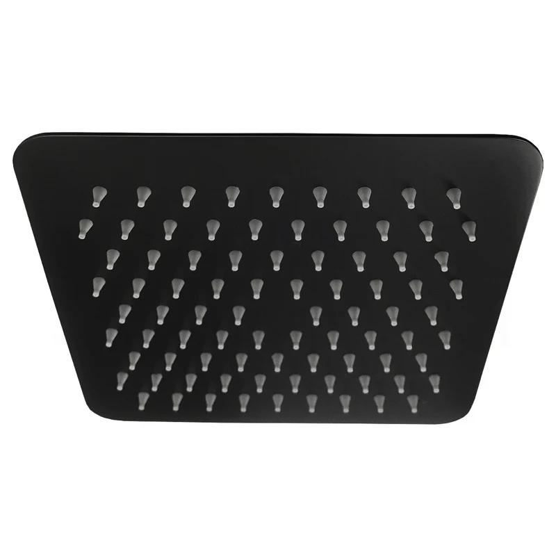 Square 250 mm Matte Black Slim Shower Head