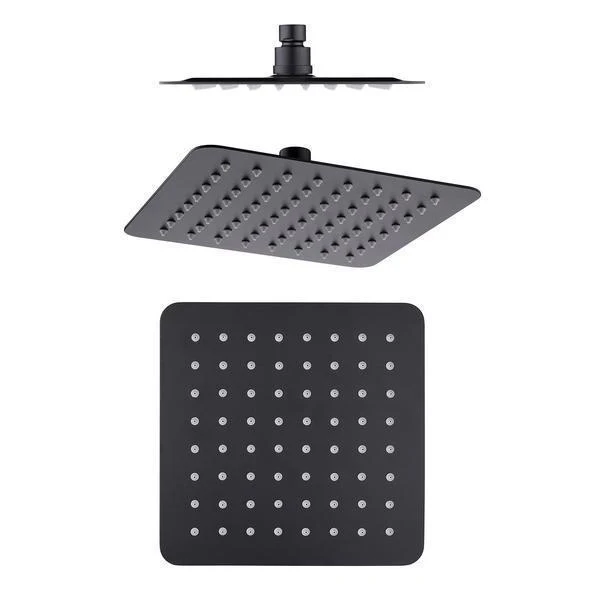 Square 250 mm Matte Black Slim Shower Head - Image 3