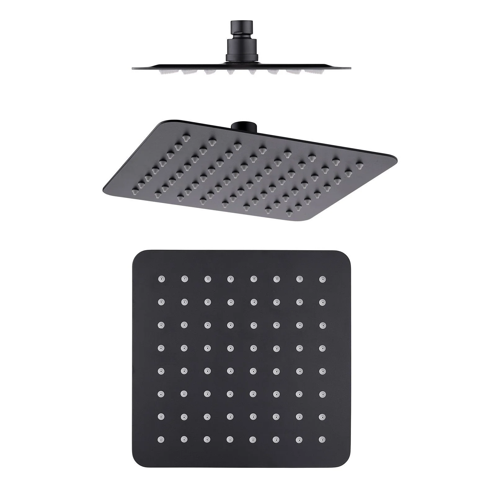 Square 250 mm Matte Black Slim Shower Head - Image 5