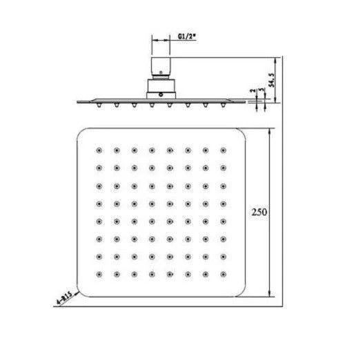 Square 250 mm Slim Shower Head - Image 2