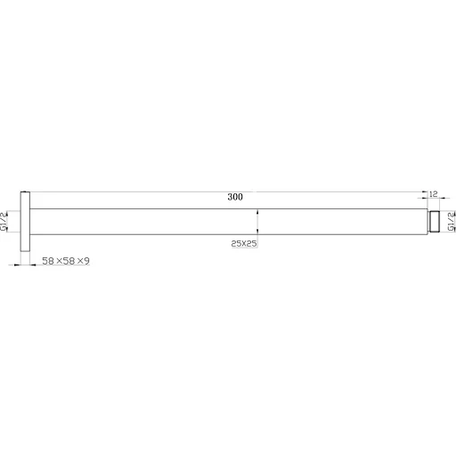 Square 300 mm Shower Arm - Image 2