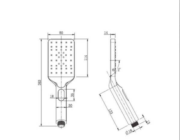 Square Hand Shower Electroplated Matt Black - Image 2
