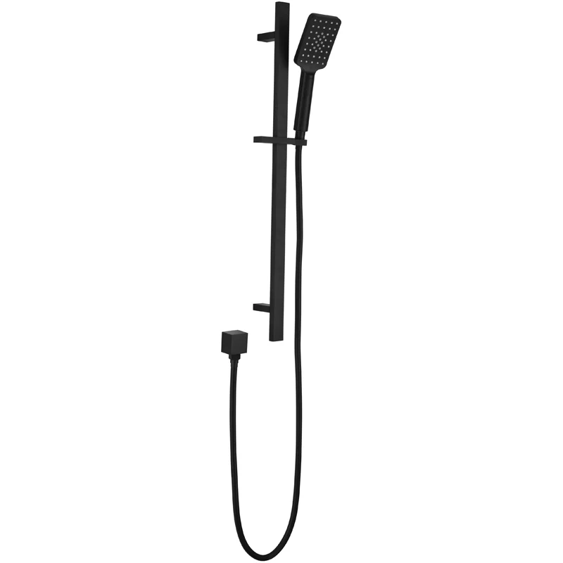 Square Matte Black Square Shower Rail