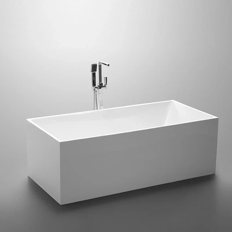 Square Multifit 1500mm Gloss White Freestanding Bath