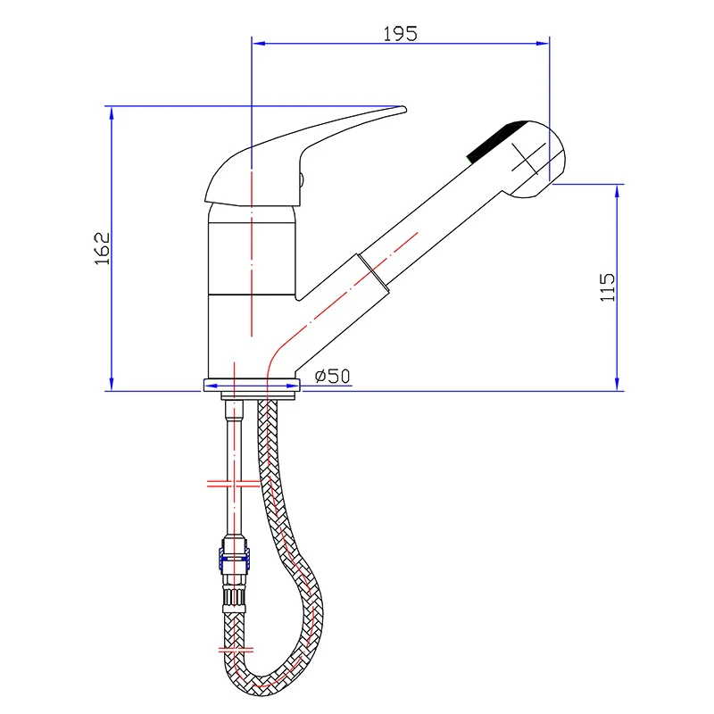 Standard Pull Out Kitchen Mixer - Image 2