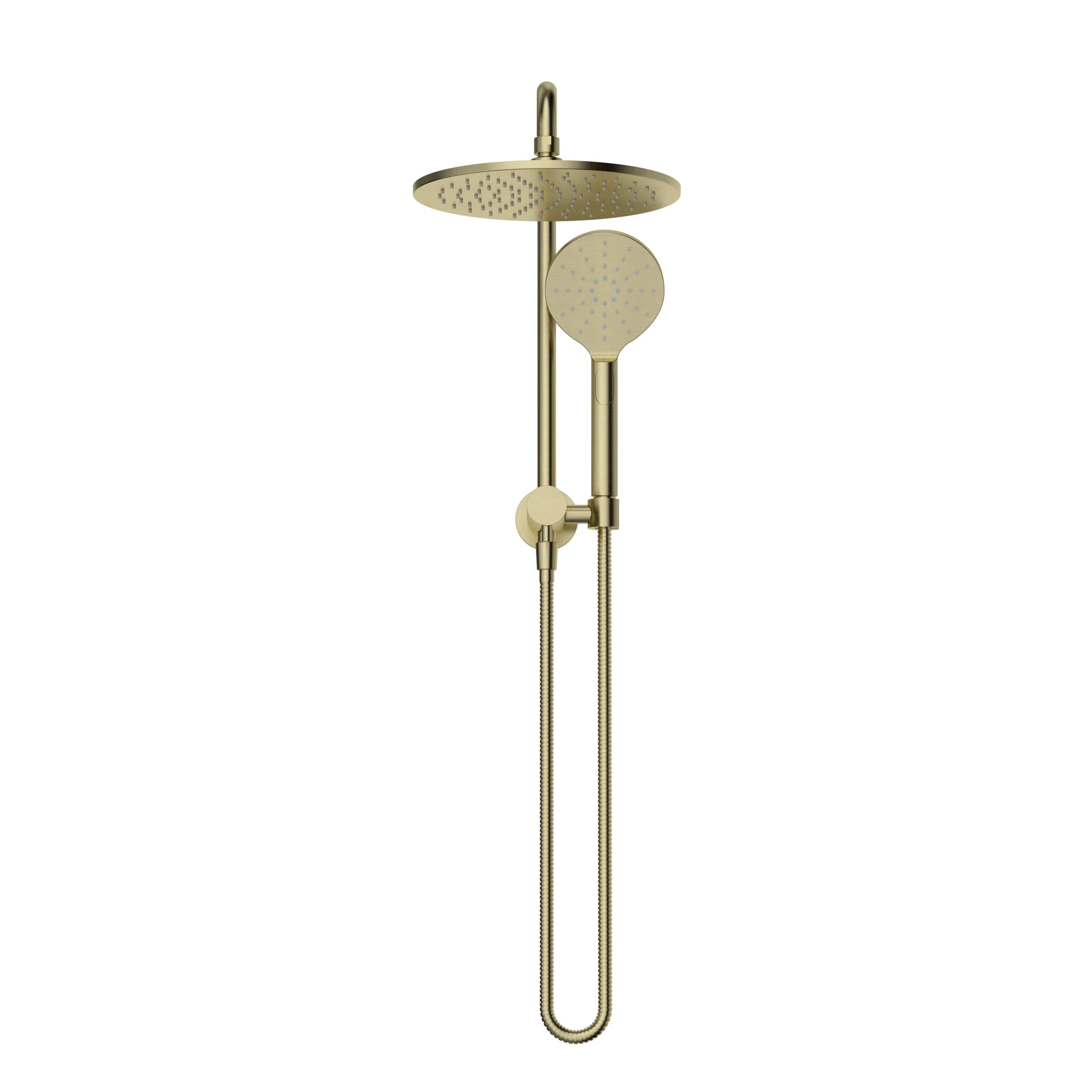 Star Luxury Brushed Gold Multifunction Compact Shower Rail Set - Image 2