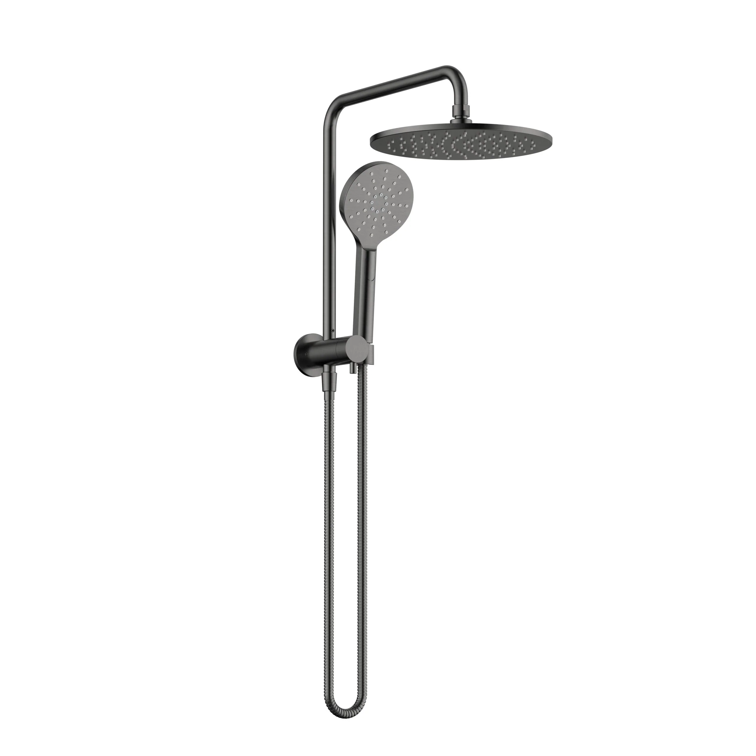 Star Luxury Gun Metal Multifunction Compact Shower Rail Set