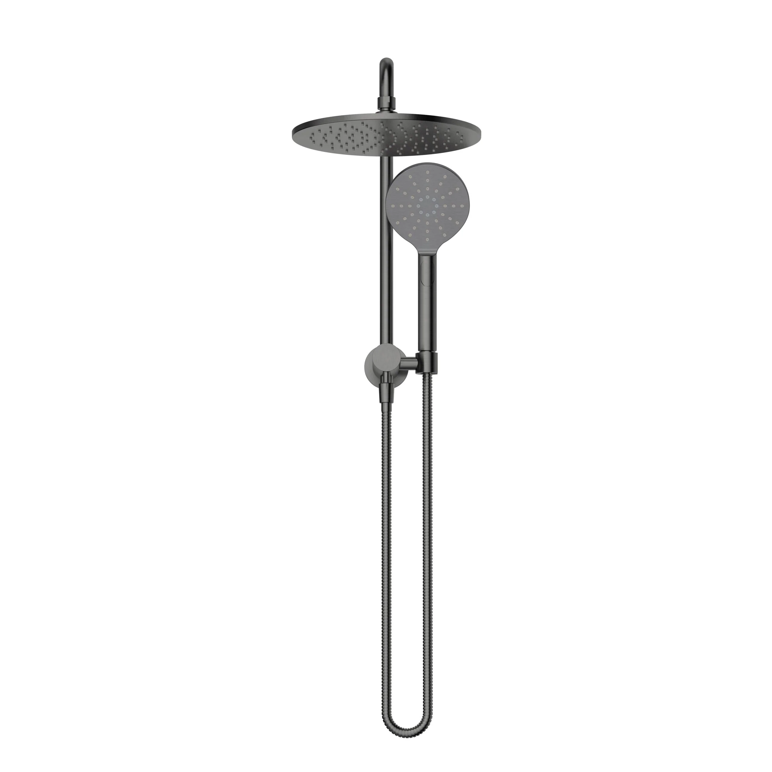 Star Luxury Gun Metal Multifunction Compact Shower Rail Set - Image 2