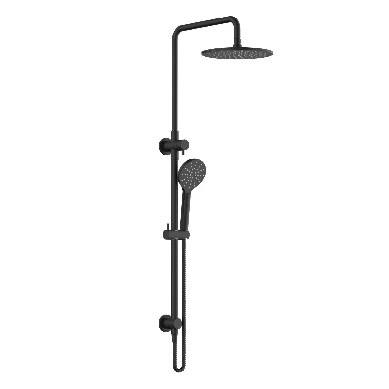 Star Luxury Matte Black Multifunction Shower Rail Set