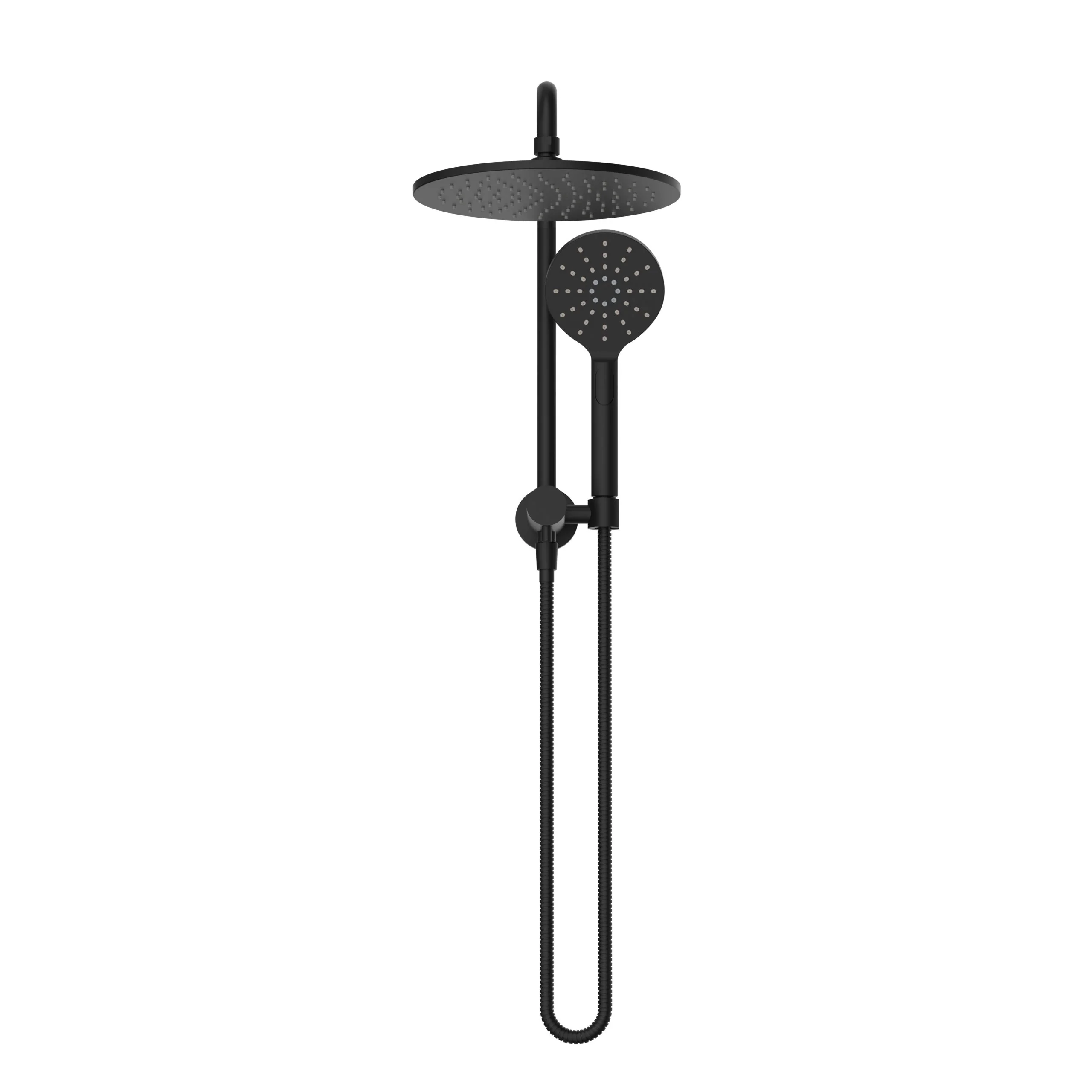 Star Luxury Matte Black Multifunction Compact Shower Rail Set - Image 2