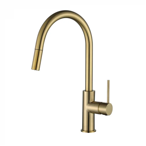 Star Mini Brushed Gold Pull Out Kitchen Mixer