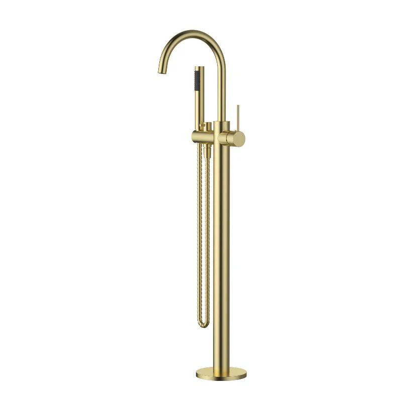 Star Mini Brushed Gold Round Freestanding Multifunction Bath Spout