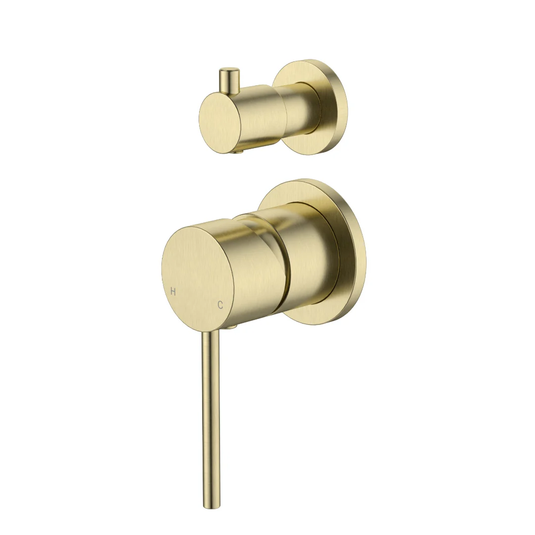 Star Mini Brushed Gold Wall Diverter - Sperate Back Plate