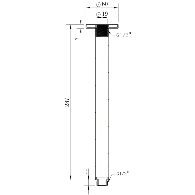 Star Mini Gun Metal Shower Ceiling Arm - Image 2