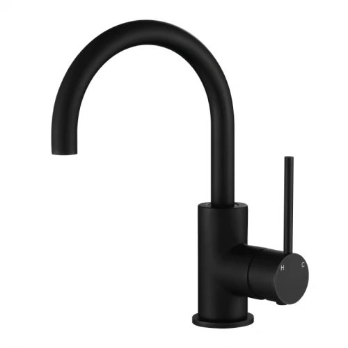 Star Mini Matte Black Swivel Basin Mixer