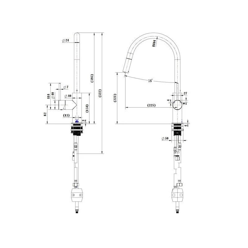 Star Mini Pull Out Kitchen Mixer - Image 2