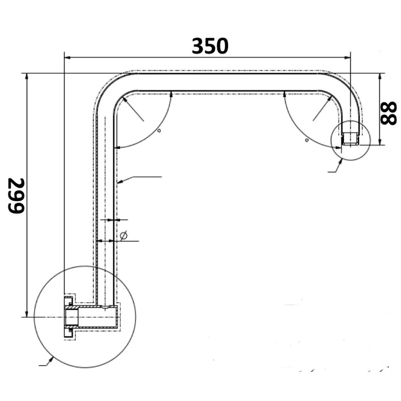 Star Round Gun Metal Shower Arm - Image 2