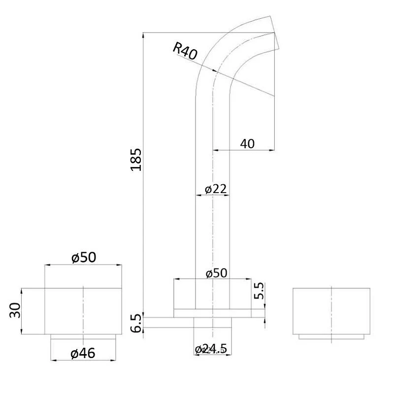 Tana Brushed Nickel Basin/Bath Set - Image 2