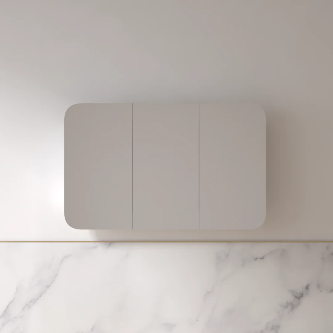 Tetra 1200 x 750mm Matte White Soft Square Shaving Cabinet