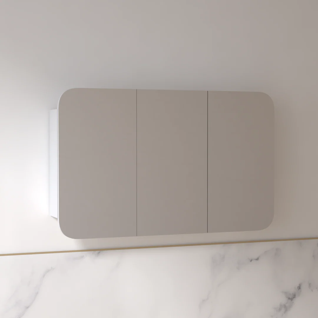 Tetra 1200 x 750mm Matte White Soft Square Shaving Cabinet - Image 3